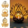 Retro Hollow Carved Tealight Candle Holder Buddha Ghee Lamp Holder Light Desktop Decoration Ornaments Buddhist Supplies