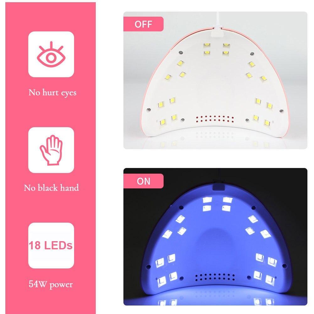Светодиодная лампа для сушки ногтей, 18 УФ-лампа, бусины для сушки всех гель-лаков, зарядка через USB, профессиональное маникюрное оборудование
