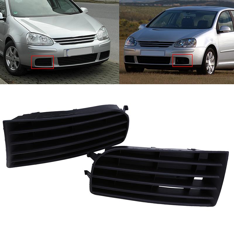 Front Bumper Lower Grille Replacement for VW Golf 5 MK5 2004-2009,ABS Black Car Exterior Fog Light Vent Cover Trim