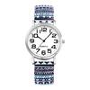Bohemian Watch with Elastic Strap and Arabic Free Floral Waterproof Quartz Watch with Stretchable Stainless Steel Analog Colorful Ethnic Style Gift