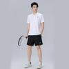 Li Ning Logo Print Quick-Dry Loose Polo Short Sleeve Mid Belt Belt Shorts Lace Backwear Casual Sports Set Unisex Sets APLU799-1+AAPU225-1