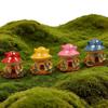 1pc mushroom house resin statue ornament, available in four colors, suitable for moss, potted plants, and tabletop ornaments