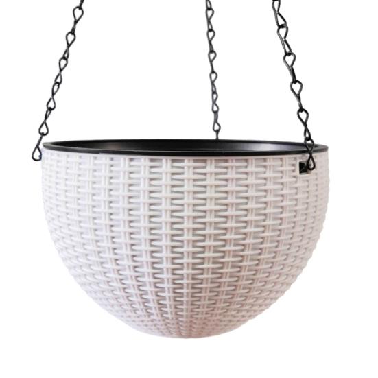 1 Set Flower Pot Quick Drain Handmade Strong Load-bearing Indoor Water Self-absorbing Flower Basket with Hook Home Decor