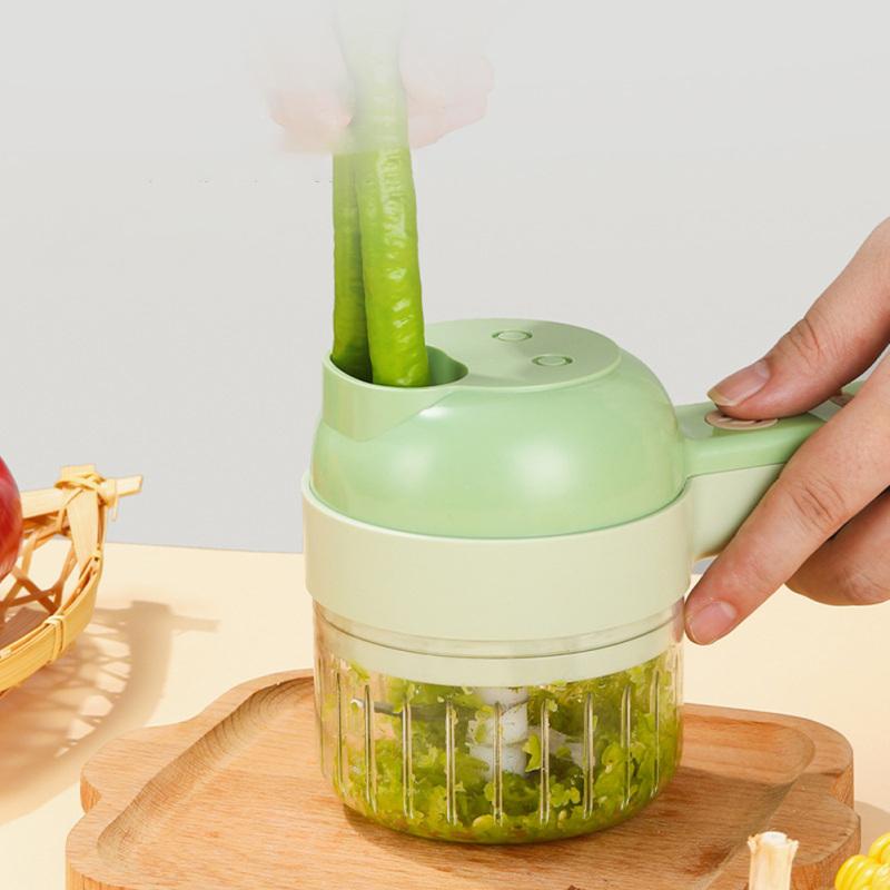 4-in-1 Hand-held Vegetable Cutter Portable Wireless Electric Kitchen Multi-function Garlic Chopper