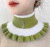 2025 New Knitted Stripe Lapel Collar Warmth Neck Cover for Women Thickened Imitation Mink Velvet Fake Collar Neck Scarf