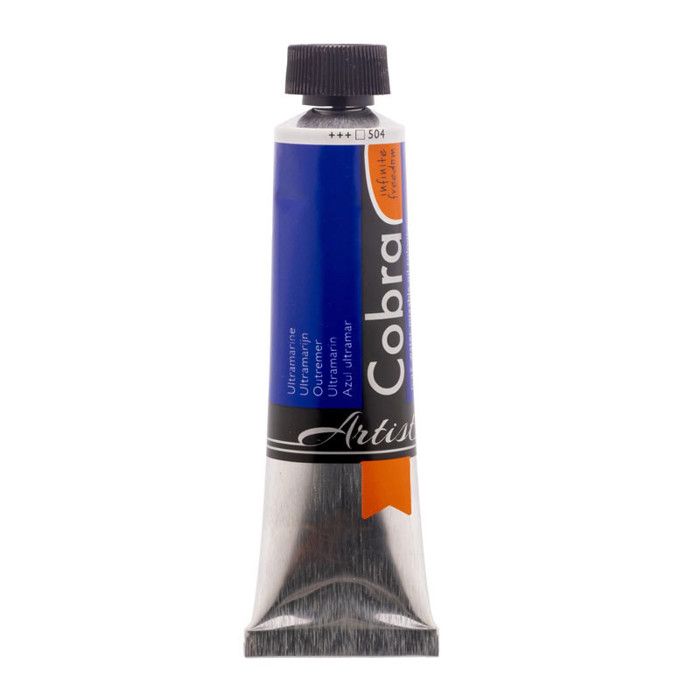 Peinture à l'huile - COBRA - Ultramarine - Tube de 40ml - Watermixable - Qualité Artistes
