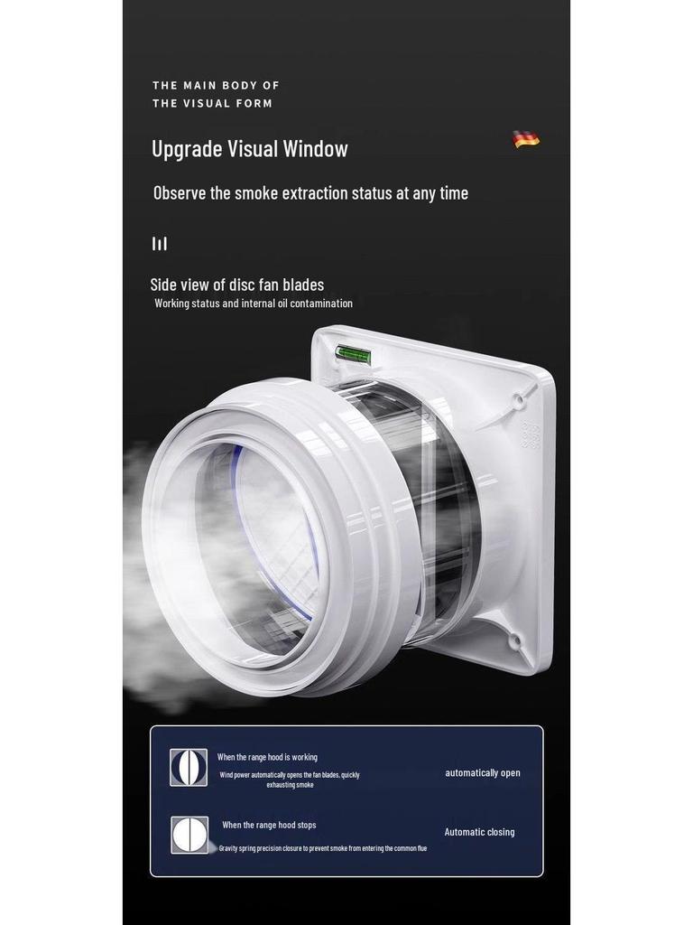Кухонная вытяжка Обратный клапан дымохода - Предотвращение дыма и защита трубы