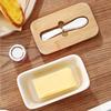 Ящик для хранения масла с ломтерезкой, керамический держатель для сыра, органайзер для холодильника, контейнер для еды, многоразовый органайзер для холодильника