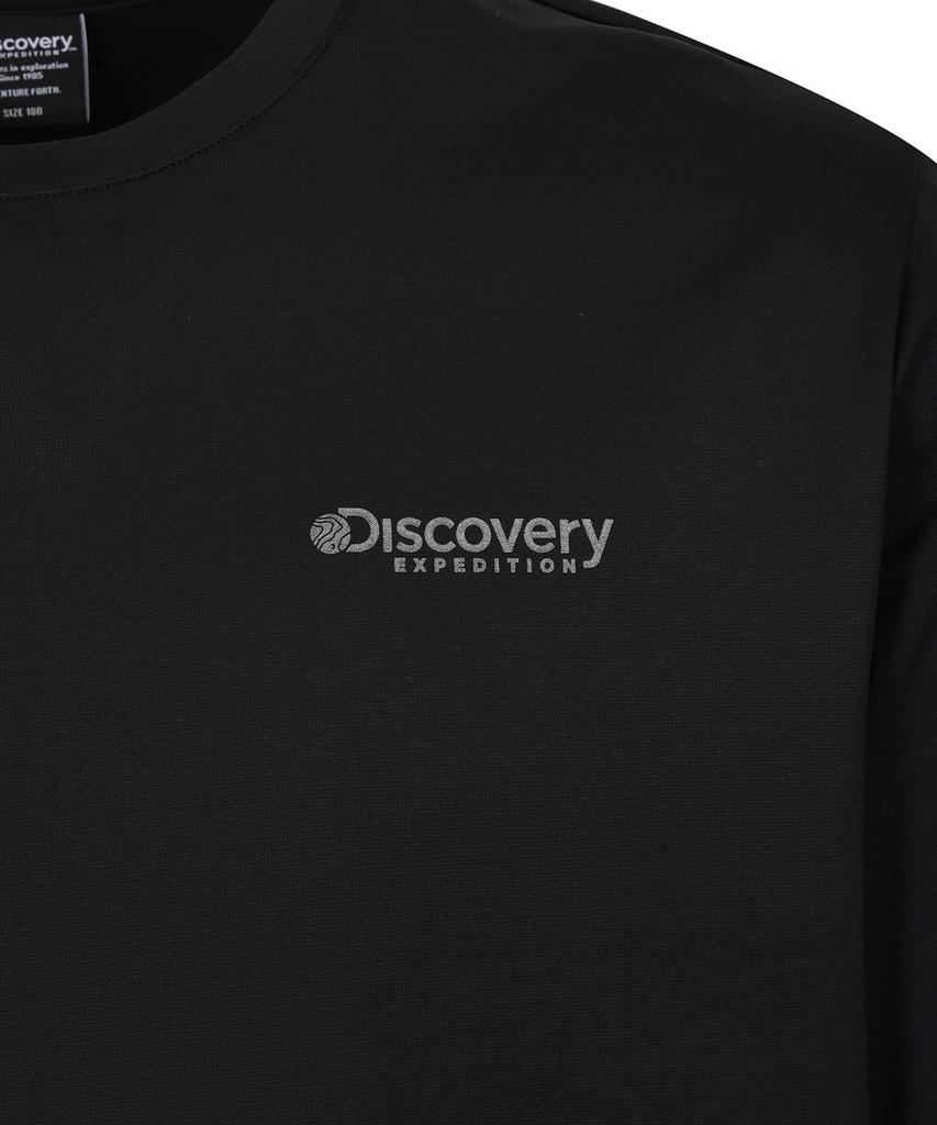 Мужская футболка с длинным рукавом и нагрудным карманом DISCOVERY EXPEDITION (Функциональный поли) (черный)
