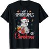Я хочу бегемота на Рождество Xmas Hippo для ребенка Женская футболка(1)