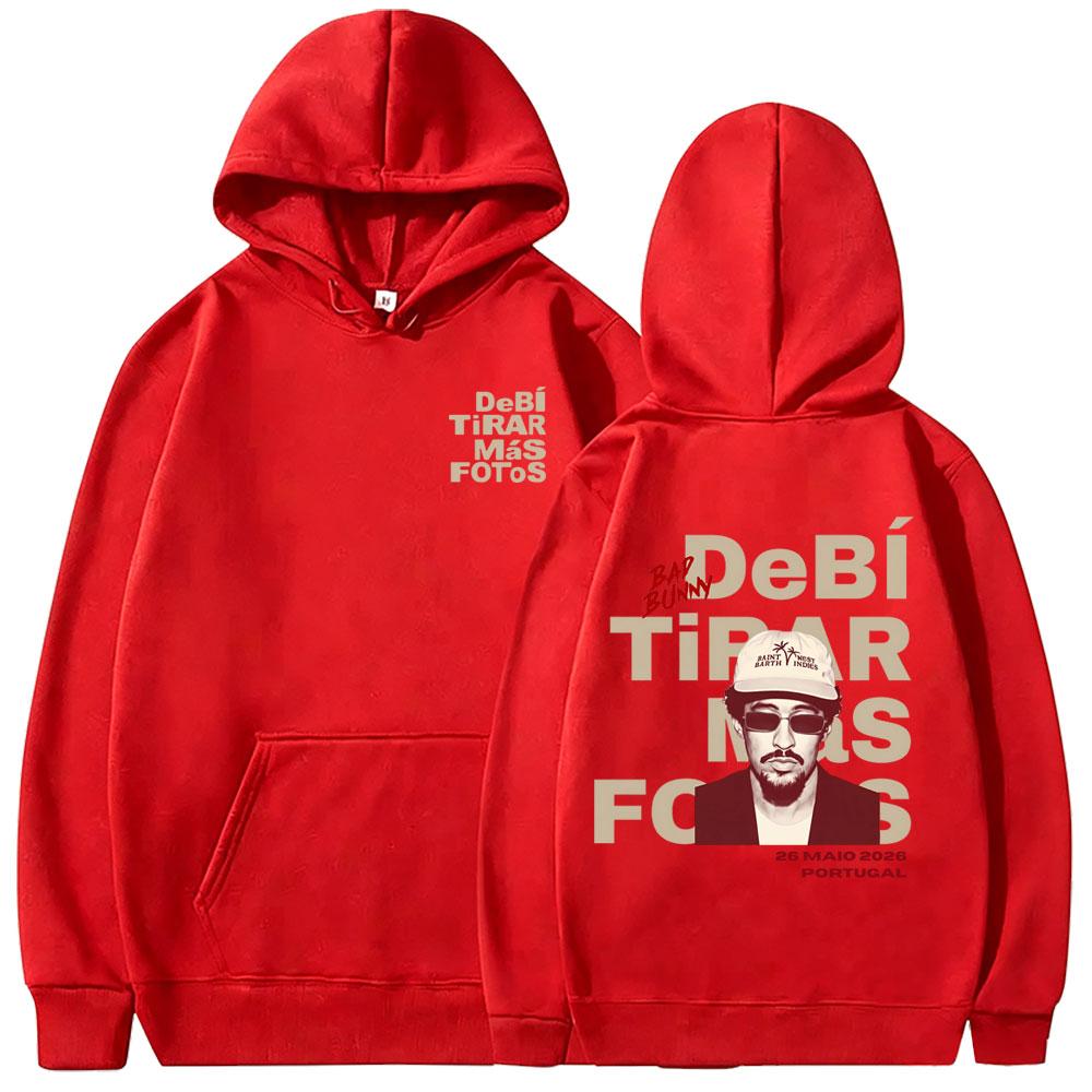 Худи с принтом Hot Rapper Bad Bunny Debi Tirar Mas Fotos Dtmf Merch Свитшот Мужской Женский Мода Хип-Хоп Оверсайз Пуловеры с капюшоном