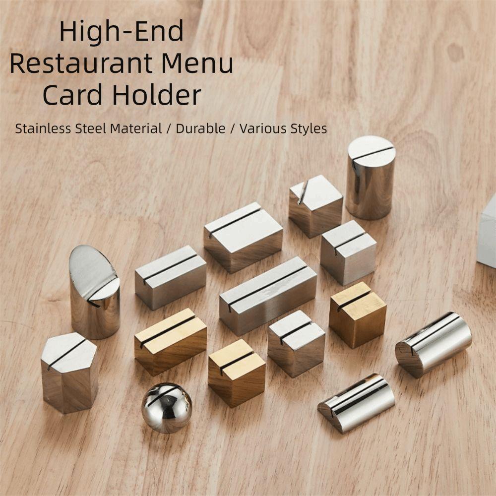 Geometric Shape Table Place Card Holder Solid Table Number Display Stand Menu Sign Holder Hotel