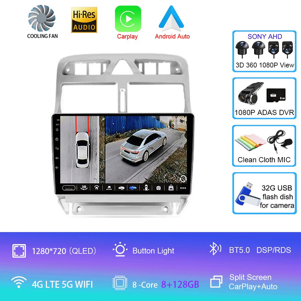 Car Radio Android 14 For Peugeot 307 1 2001 - 2008 Multimedia Video Player Navigation GPS No 2din 2 Din DVD