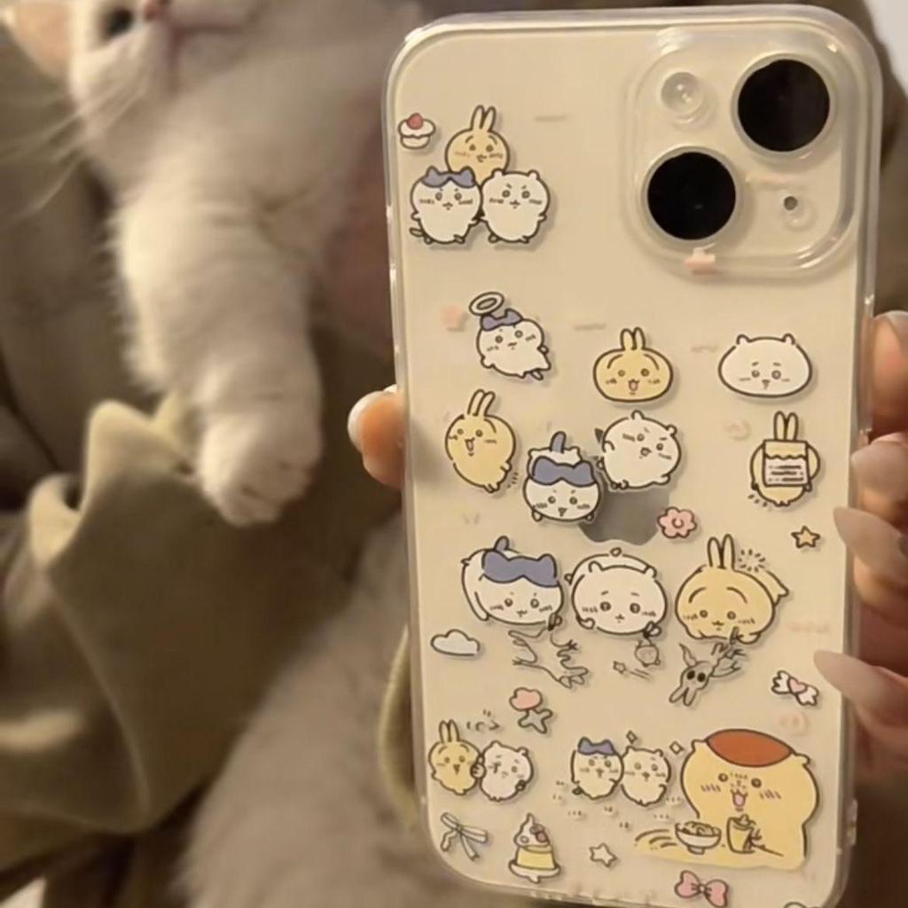 Kawaii Play Soft Shell Transparent Mobile Phone Case for Apple 15/14 ProMax, XR, 13, 11 - Anti-drop Design with Large Camera Cutout.