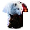 Trendy Animal Series Cool Wolf 3D Digital Printed Pattern Men's Casual Style Sports T-shirt