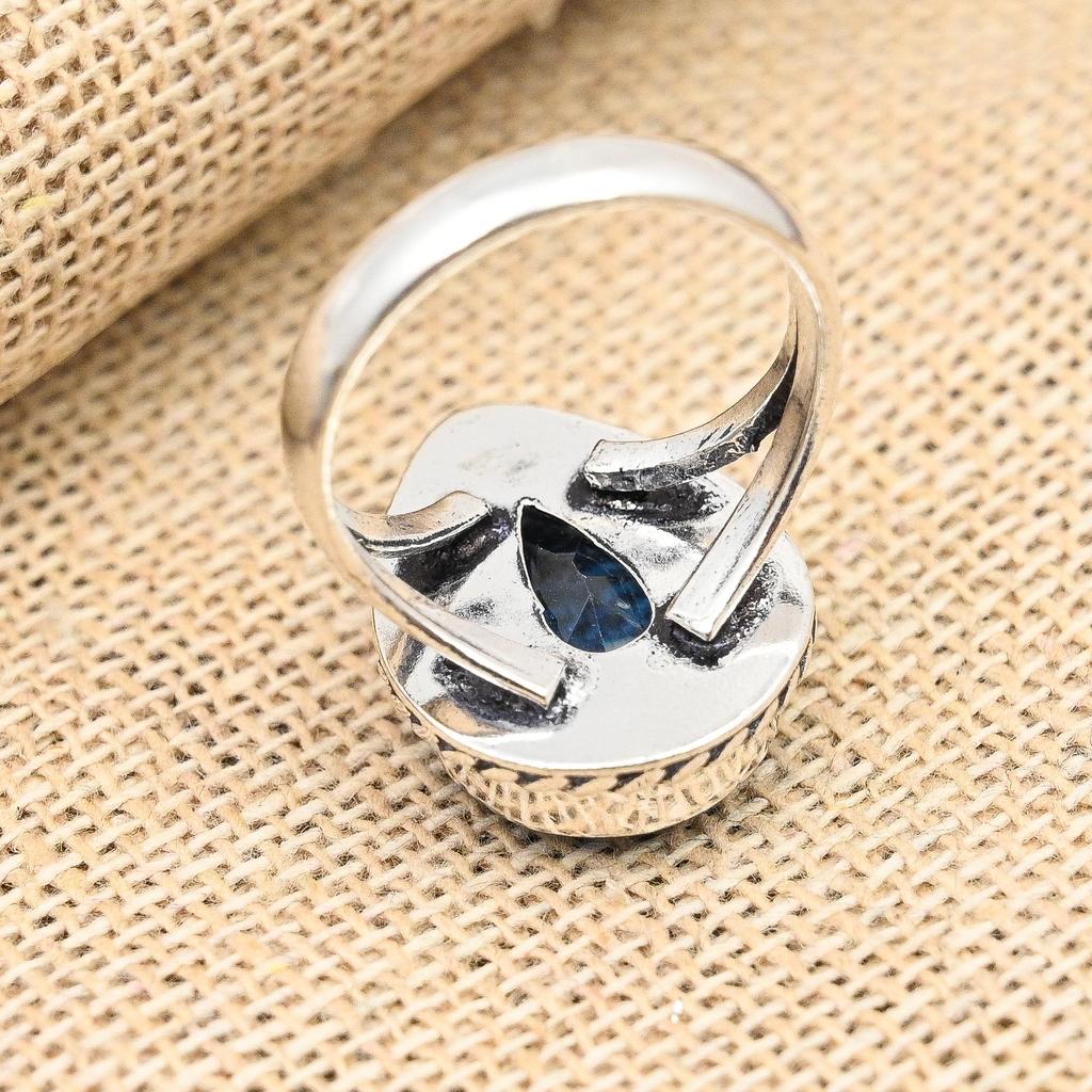 Ювелирные изделия из стерлингового серебра 925 пробы с красивым танзанитом и драгоценным камнем ручной работы