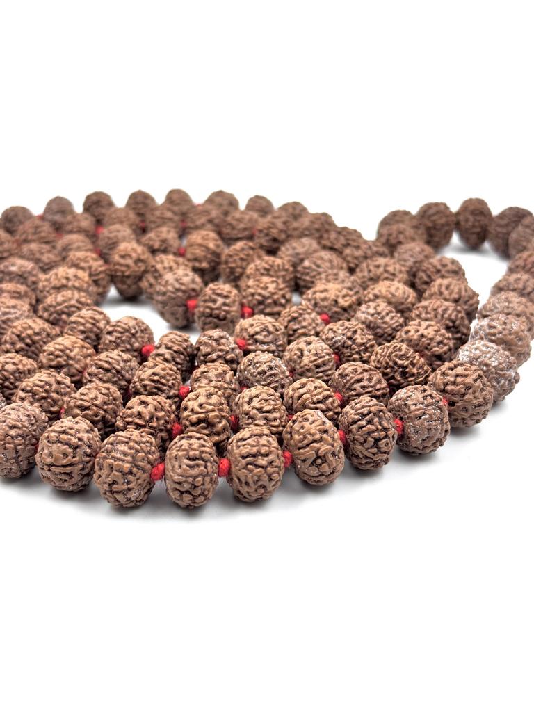 7-мукхи Рудракша Джапа Мала 108+1 бусина | Натуральные и сертифицированные молитвенные бусины | Медитационная и исцеляющая мала