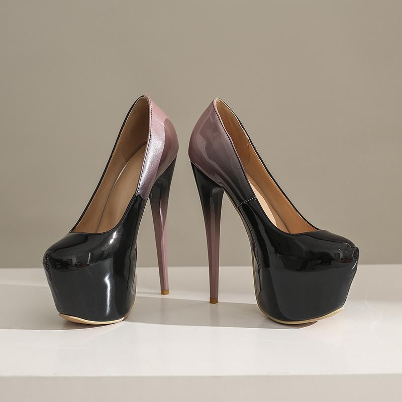 Модные сексуальные туфли на высоком каблуке и платформе, большой размер 48, женские туфли-лодочки на каблуке, весна-осень, лакированная кожа, туфли для танцев и вечеринок, женские, большой размер