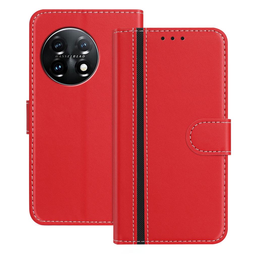 Для OnePlus 11 5G Чехлы для телефона Кошелек Подставка Цветное сочетание Кожаная обложка с магнитной застежкой