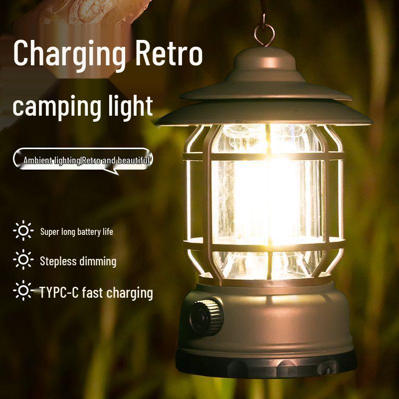 Retro LED Camping Lantern with Long Battery Life