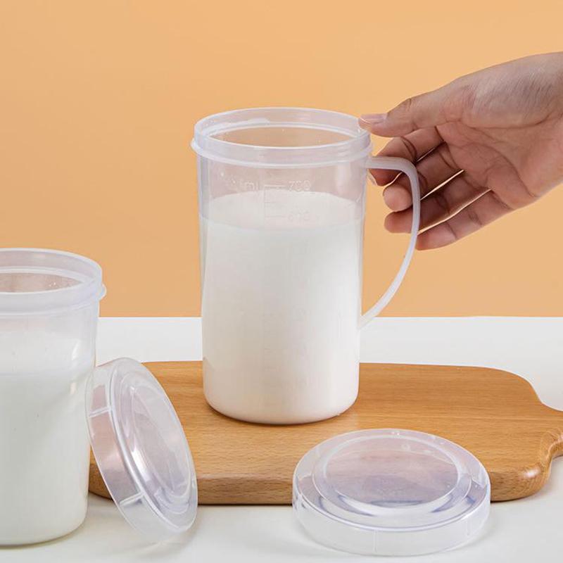 Кружка для молока с крышкой, кружка для йогурта с ручкой, кружка для завтрака, кружка для молока и кофе, для разогрева в микроволновой печи, мерная кружка со шкалой, контейнер для напитков