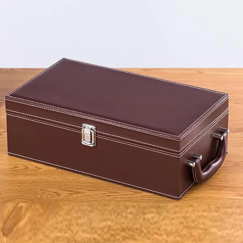 Коробка из искусственной кожи, винтажная винная бутылка, держатель для хранения, подарочный чехол, модная упаковка, высококачественная подарочная коробка для друзей и бизнеса