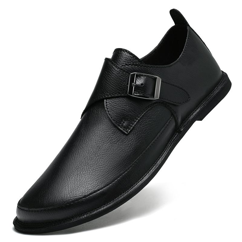 Новые дизайнерские мужские туфли из натуральной кожи, трендовые люксовые брендовые деловые повседневные кожаные мокасины с кожаной пряжкой и мягкой подошвой