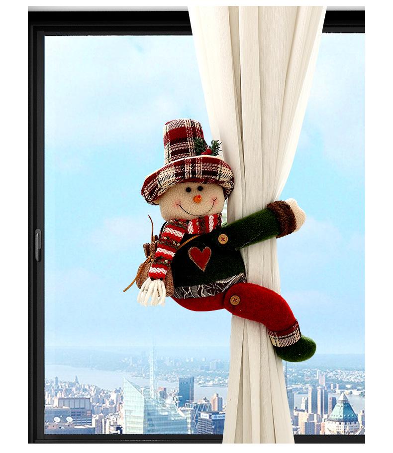 Клетчатый Рождественский Лес Старик Подхват для Штор и Дверной Подвес Декор