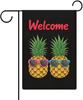 Funny Upside-down Pineapple with Stylish Glasses And Welcome Sign 12 * 18 Inch Garden Ag Double Sided Linen, Suitable for PPZ