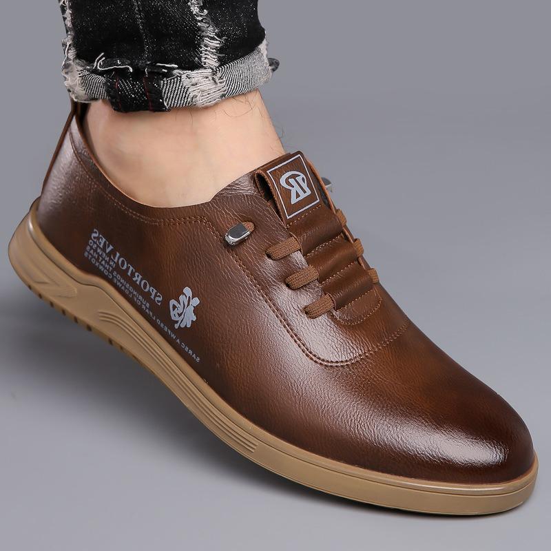 Кожаные туфли мужские импортные торговые мягкая подошва мягкая поверхность удобная дышащая деловая повседневная обувь молодежная офисная мужская обувь с одной педалью