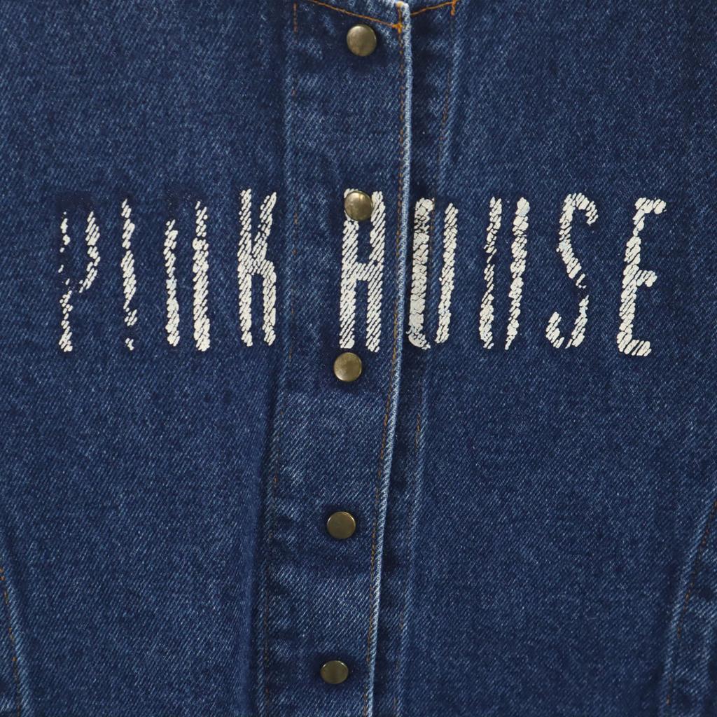 PINK HOUSE Без рукавов Джинсовый комбинезон Стирка синяя Женский Б/У