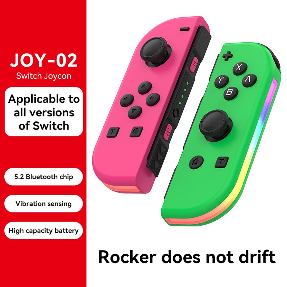 Контроллер Joy BT 5,2 RGB со светодиодным переключателем L/R, джойстик для Switch/Lite/Oled геймпадов JoyCon, джойстик с двойной вибрацией