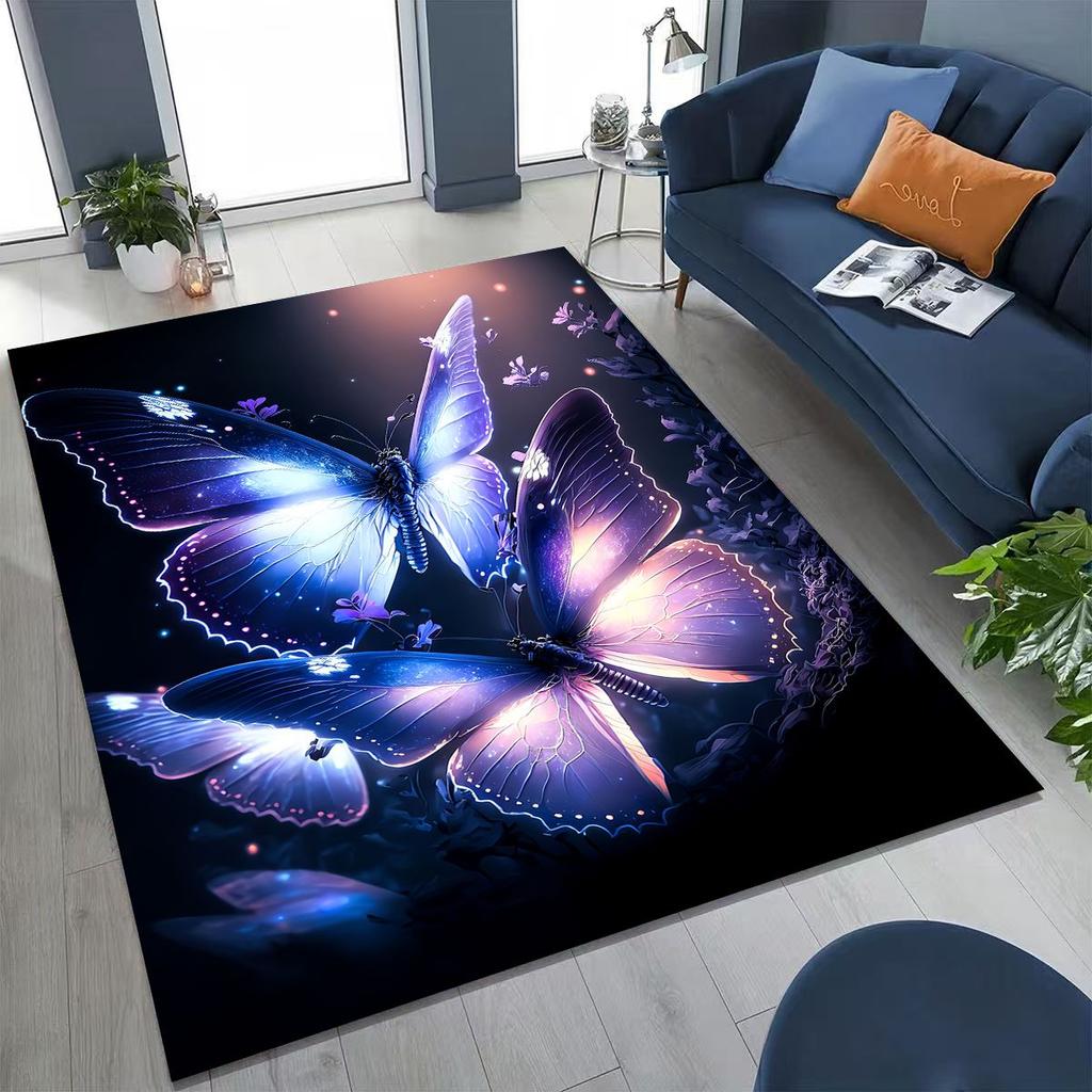 27 Style Dream Butterfly Flower Cartoon Rug for Bedroom Living Room Sofa Home Doormat Decor,Large Kids Play Non-slip Floor Mat