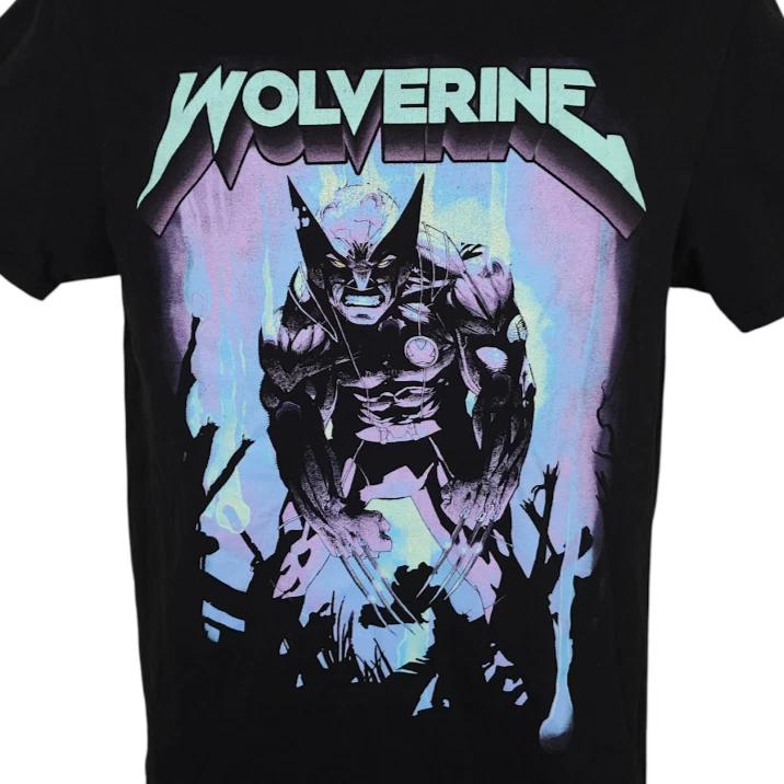 Wolverine 100% Cotton T-shirt Mens Tees Top Mens Size Medium Black Marvel X Men Comic Book