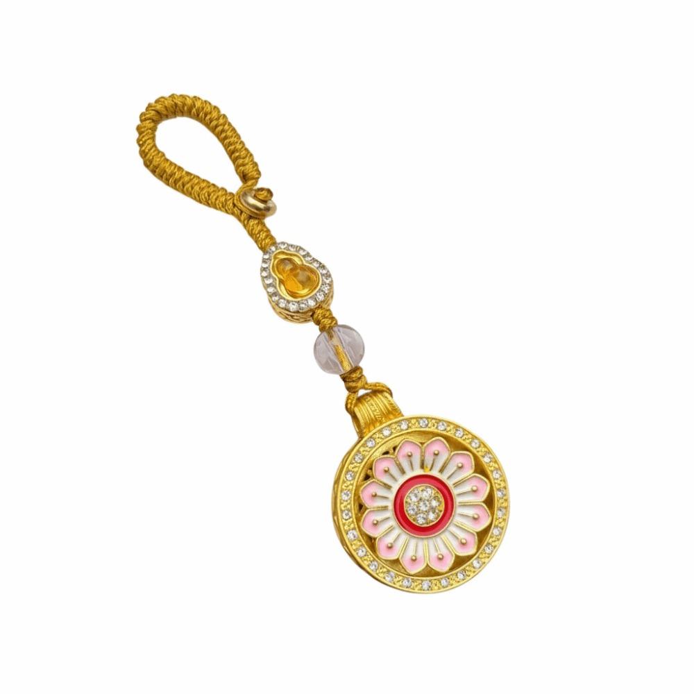 Metal Sunflower Keychain Rotatable Zodiac Key Ring Backpack Pendant New Year Pendant  Car Keychain