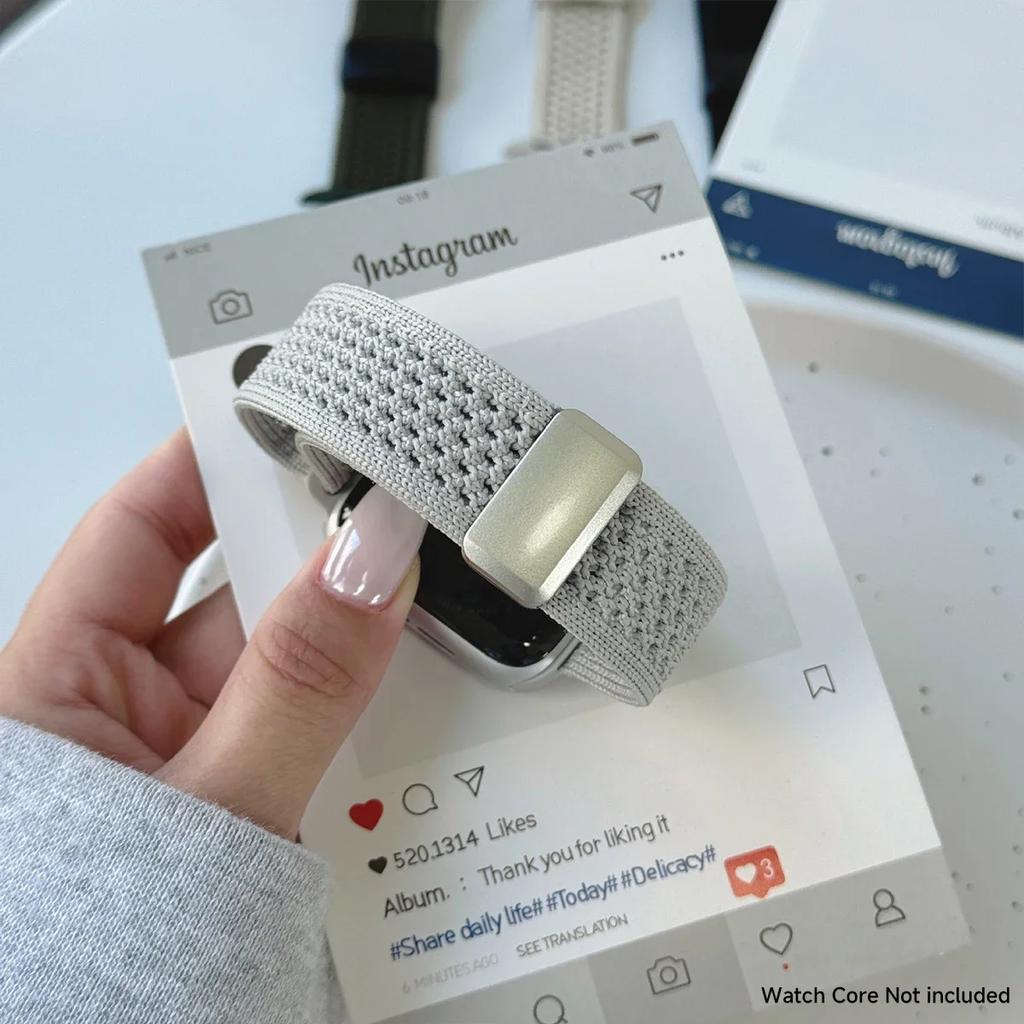 Плетеный ремешок для Apple Watch Ultra 2 49 мм 40 44 мм 45 мм 46 мм 41 мм 38 мм Магнитный нейлоновый браслет iWatch серии 10 9 8 7 6 se