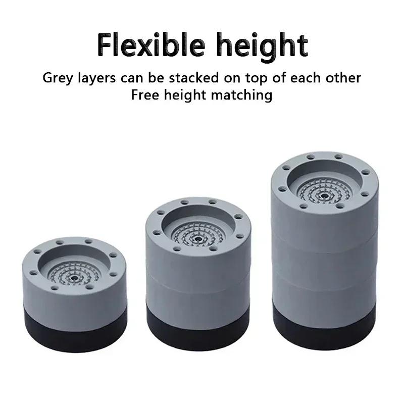 4pcs Anti Vibration Feet Pads Rubber Mat Slipstop Silent Dampers Stand Universal Washing Machine Refrigerator Furniture Foot Pad