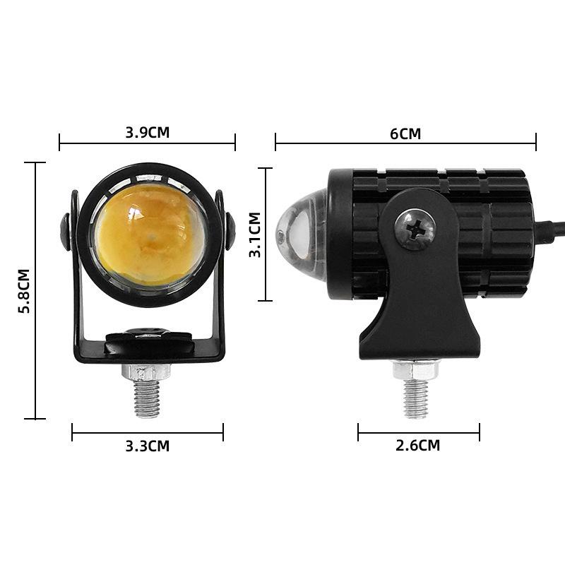 Mini Driving Light Led Projector Lens Motorcycle Headlight Atv Scooter Dual Colour Led Lens Beam Driving Lights Auxiliary Light