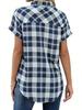 Women's Plaid Button Down Shirt Short Sleeve Casual Summer Blouse Top