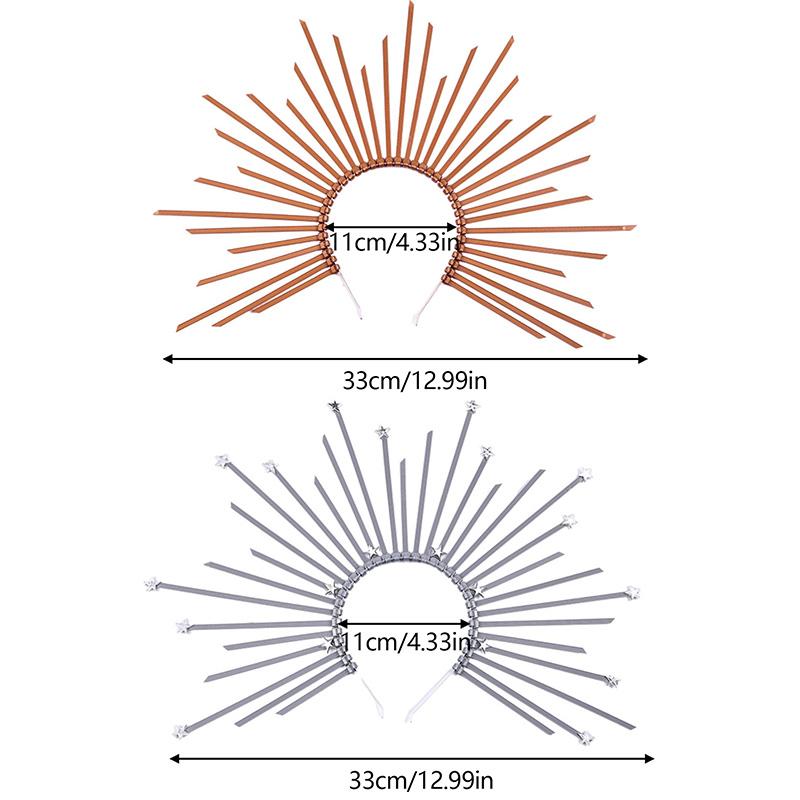1PC Baroque Tiara Sun Goddess Mary Halocrown Headband Greek Spiked Halocrown Headpiece Crown Halocrown Multiple Options Available