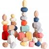 Montessori Toys Children'S Wooden Stacking Toys Stacked Stones Colored Stones Balance Cognitive Stacking Music