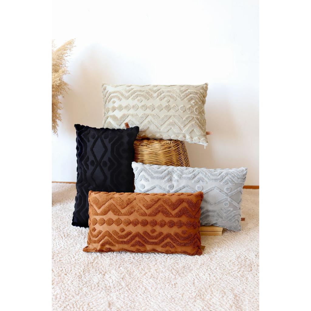 Bohemian Special Design Punch Pattern Rectangular Decorative Throw Pillow Cover Letta Brown