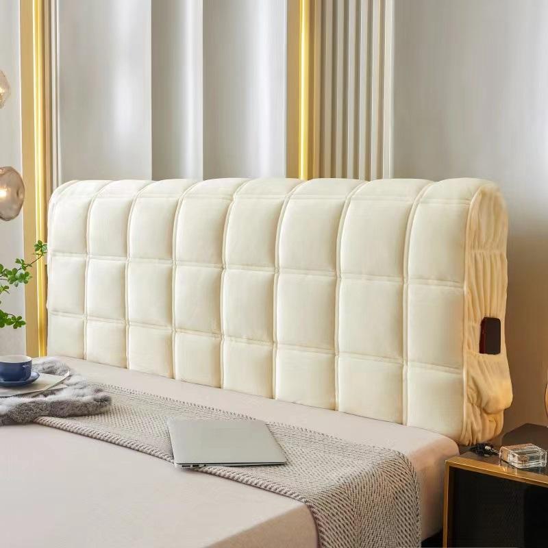 Роскошный супермягкий плюшевый стеганый чехол на голову кровати, универсальный бархатный защитный чехол на спинку кровати, утолщенный стеганый чехол на изголовье кровати