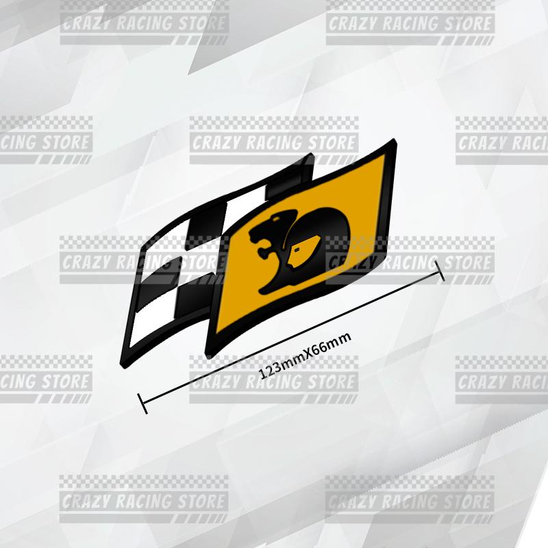 1Pc Car Badges HSV Racing Flag Trunk Emblem Metal Stickers Body Decals Letter Grille Decor For HSV Astra Commodore GTS R8
