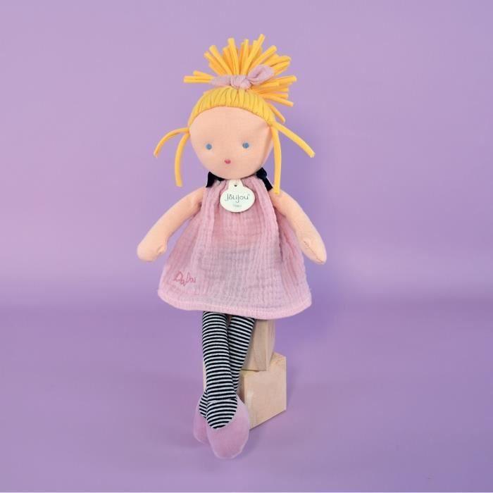 Кукла - JoliJou - Инес - 30СМ - Розовый - В полоску - Бохо-шик