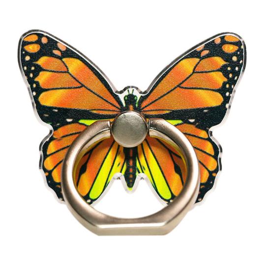 Самоклеящийся цветной держатель для телефона с гладким краем на 360 градусов и цветным кольцом для мобильного телефона с металлической ручкой-подставкой без бабочек