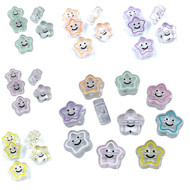 5 шт. 19 мм акриловые капельницы масла прозрачные пентаграммы смайлик бусины DIY ручной работы ожерелье из бисера веревка аксессуары для волос