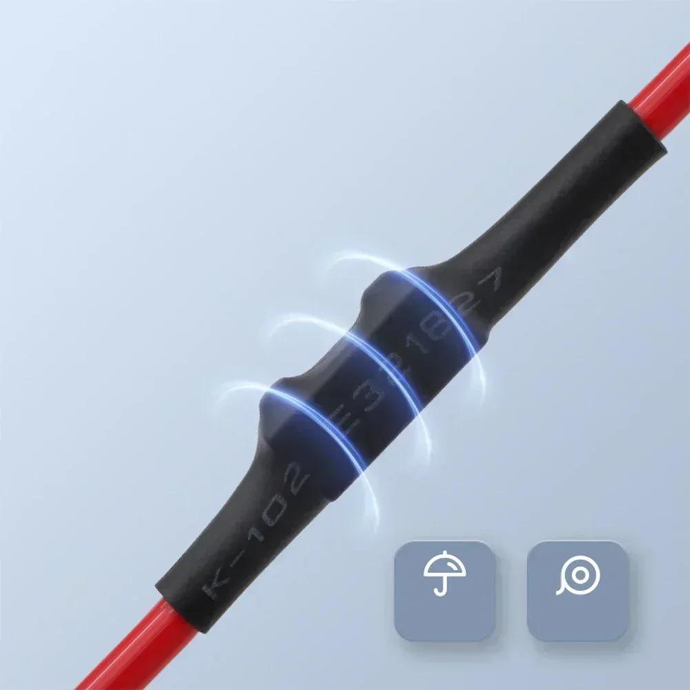 6080A 4 Hole Wire Connector Kit 5 Sets with Heat Shrink Insulation Tubes and Wrench for Electrical Wire Joint Applications