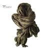 Women Scarf Solid Color Pleated Long Scarf Retro Autumn Winter Warm Long Scarf Soft Vintage Inspired Scarf