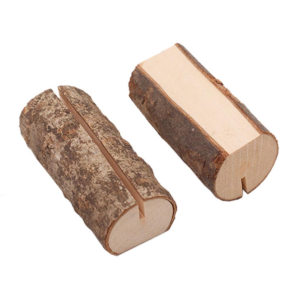 10Pcs Wedding Decoration Wooden Name Place Card Holders Table Menu Holder